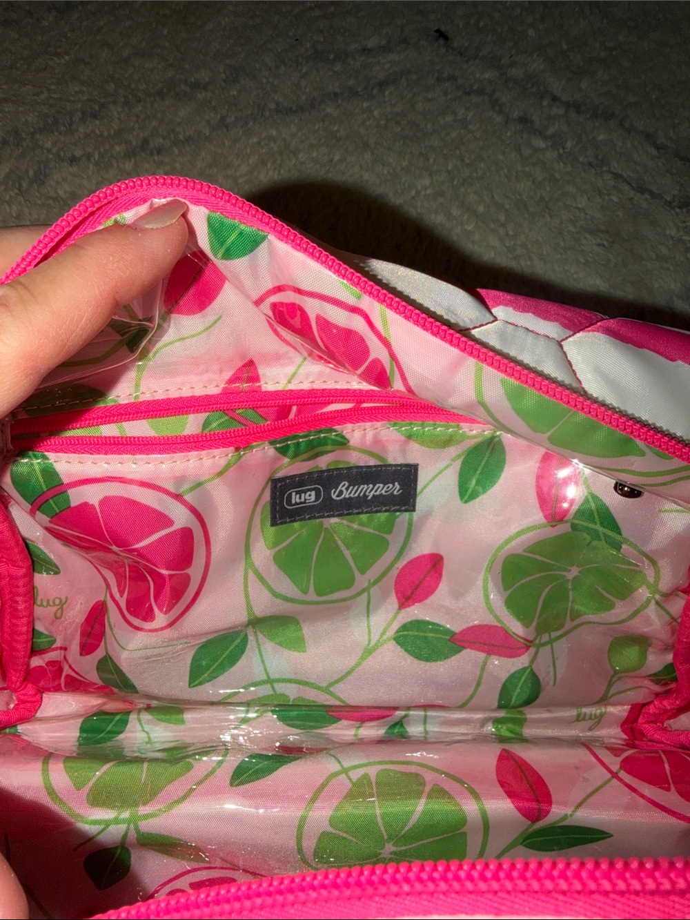 lug magenta stripe Bumper Cosmetic Case - Picture 6 of 7